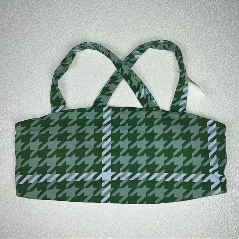 Offline By Aerie Green Real Me Stretch Xtra Square Neck Sports Bra Size XL NWT - Picture 2 of 8